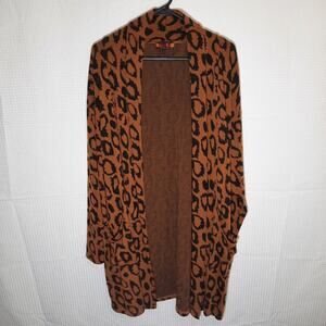 ISLE by Melis Kozan Women’s S Leopard Print Cardigan Stretch Blend Turkey Bold